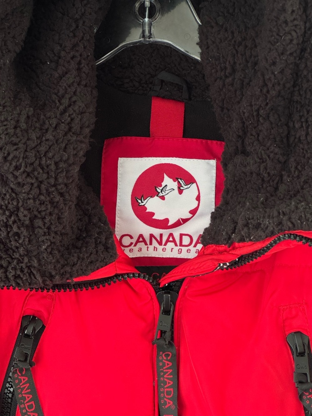 Canada Weather Gear Parka Red Insulated Puffer Jacket Sherpa Hood M Outdoor Snow - Picture 10 of 14